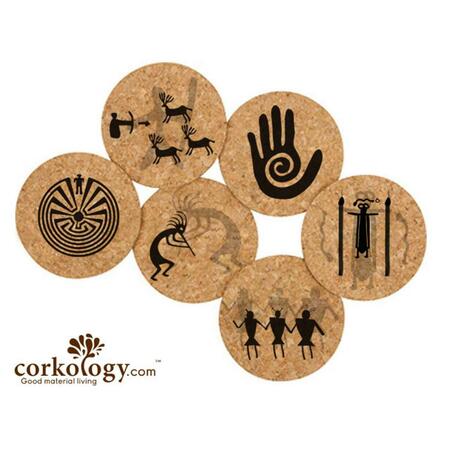 CORKOLOGY Petroglyphs Cork Coaster Sets 407
